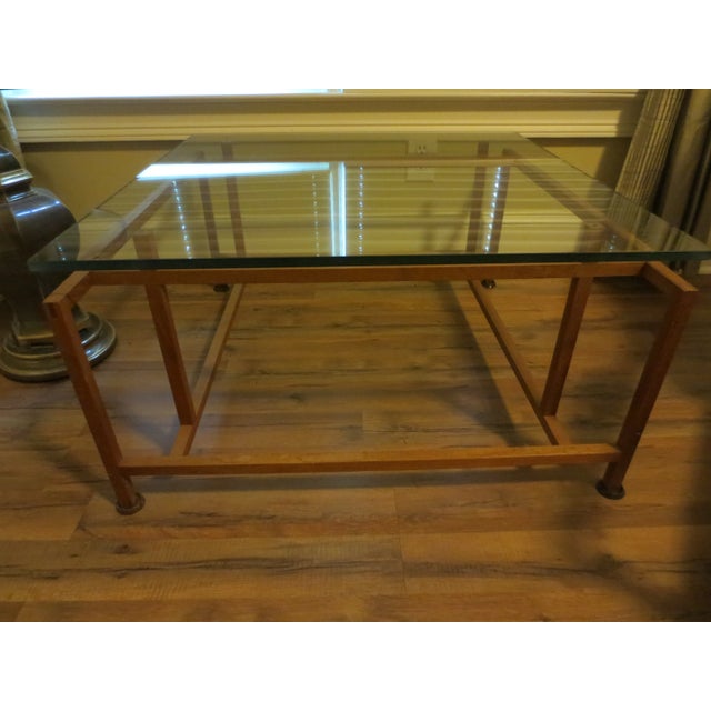 Danish Modern Teak Table with Glass Top Designed by Henning Norgaard for Komfort Made in Denmark This is a beautiful...