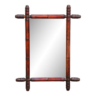 Early 20th Century French Faux Bamboo Wall Mirror For Sale