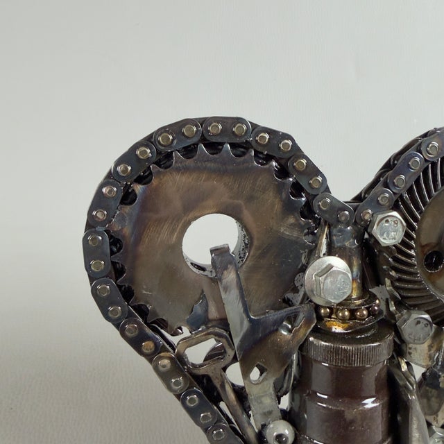 Black Simon Saronni, Heart Sculpture, 2025, Recycled Art Metal For Sale - Image 8 of 15