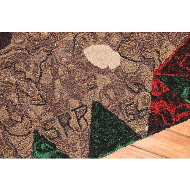 Mid 20th Century Mid 20th Century Native American Hooked Rug For Sale - Image 5 of 6