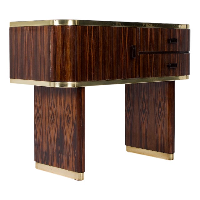 Small Mirrored Macassar Ebony Sideboard, 1950s For Sale