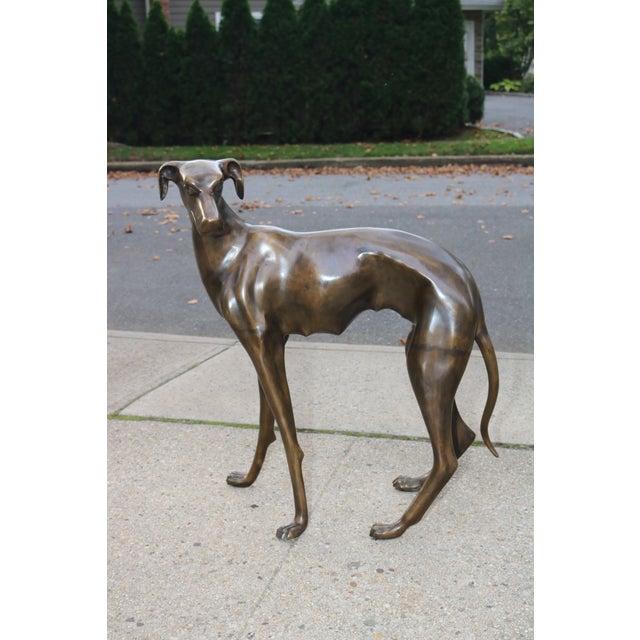 Vintage Bronze Greyhound Whippet Dog Statue Sculpture Figurine A Pair Chairish