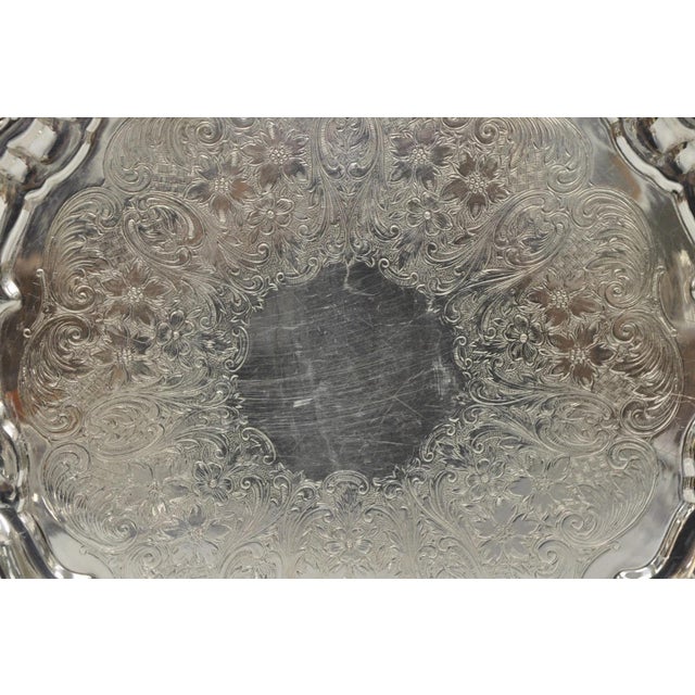 Vintage Poole Silver 3209 Victorian 12" Round Silver Plated Salver Platter Tray For Sale - Image 9 of 13