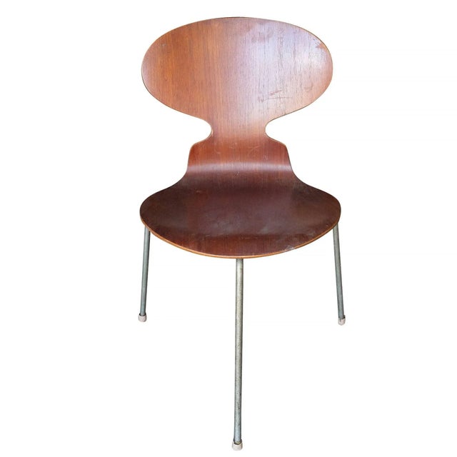 Mid-Century Modern Arne Jacobsen Model-3100 "Ant" Teak Side Chairs by Teak Chair, Set of Four For Sale - Image 3 of 8