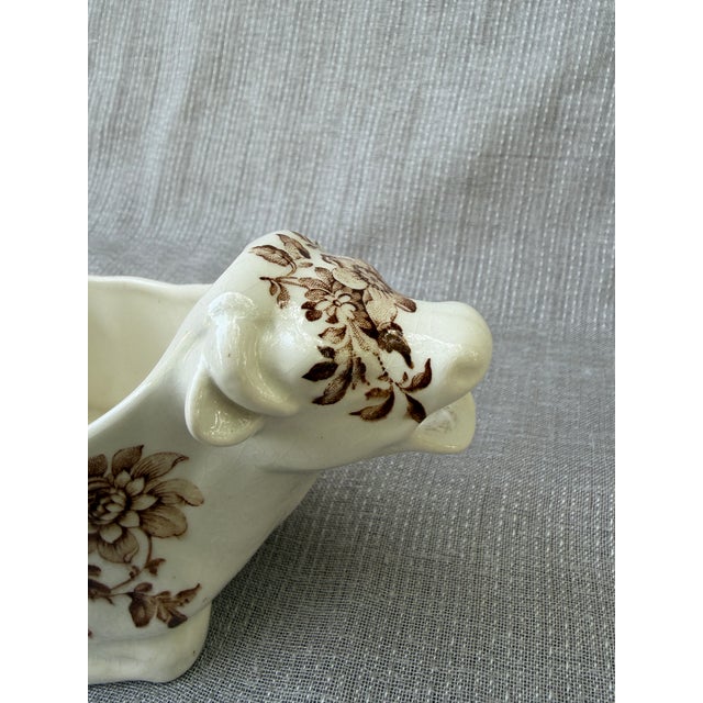 Vintage Ironstone Cow Creamer Royal Crownford England For Sale In New York - Image 6 of 15