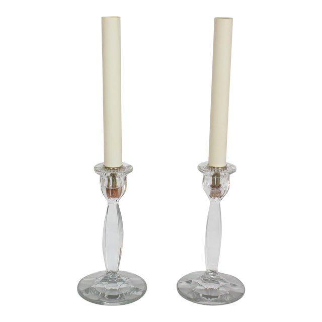 Custom Antique Glass Candlestick Table Lamps a Pair Chairish