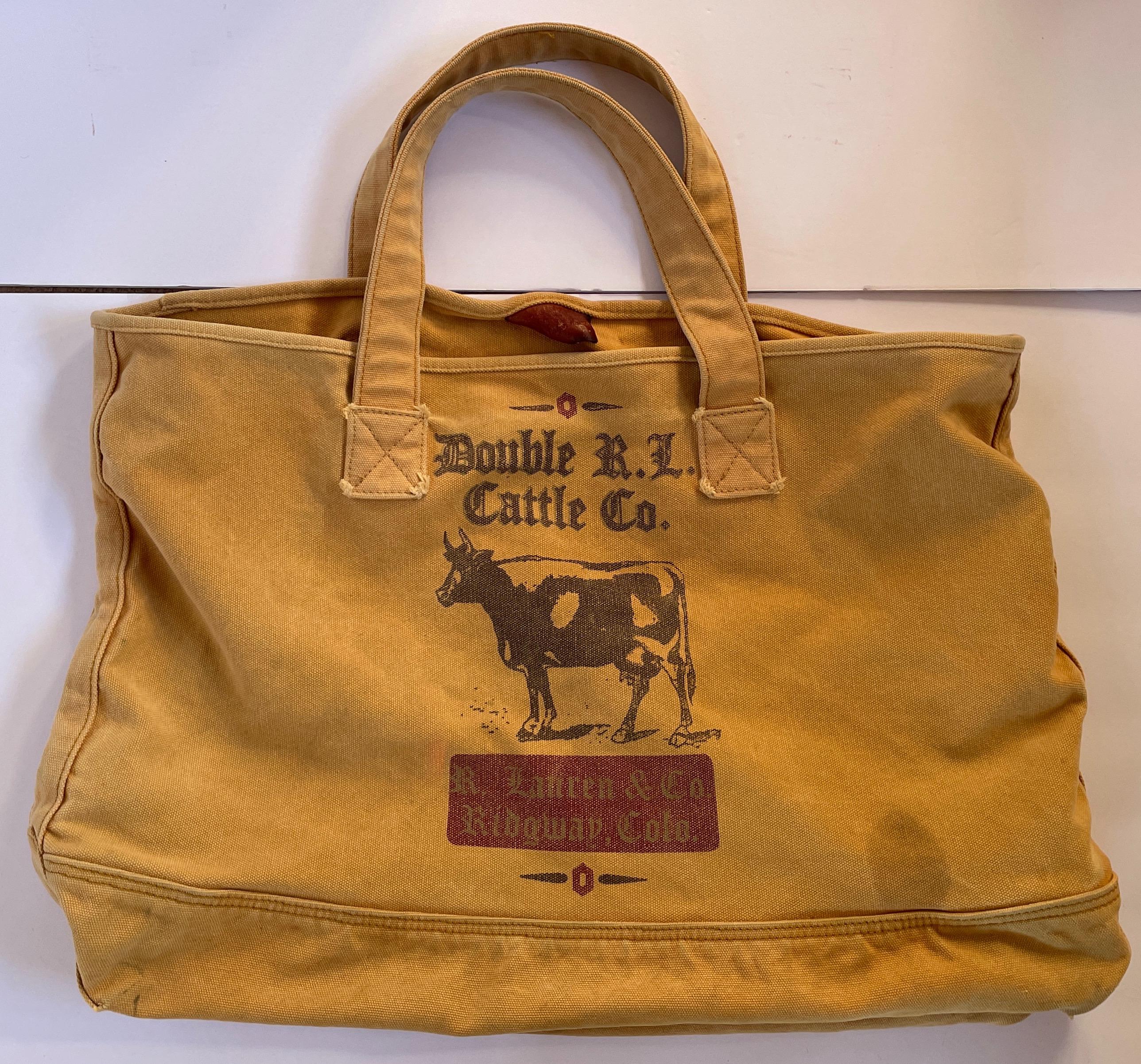 1990s Ralph Lauren Double R L Tote Bag | Chairish