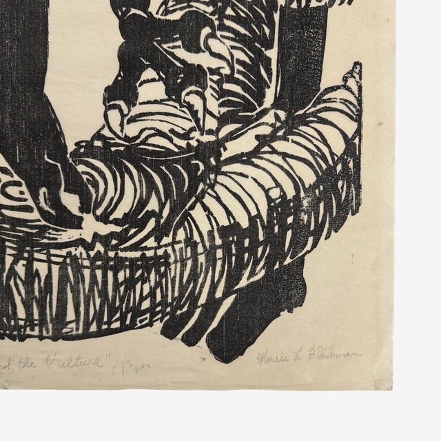 Morris L. Blackman (1912-1984) - Modernist Prometheus and the Vulture, Signed (C. 1958, Woodcut) For Sale In Philadelphia - Image 6 of 6