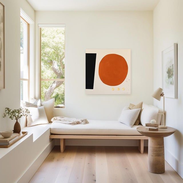 Textile Essentials Collection: Glow - Meditative Red Orange Abstract Painting on Canvas Original Artwork by Jason DeMeo For Sale - Image 7 of 9