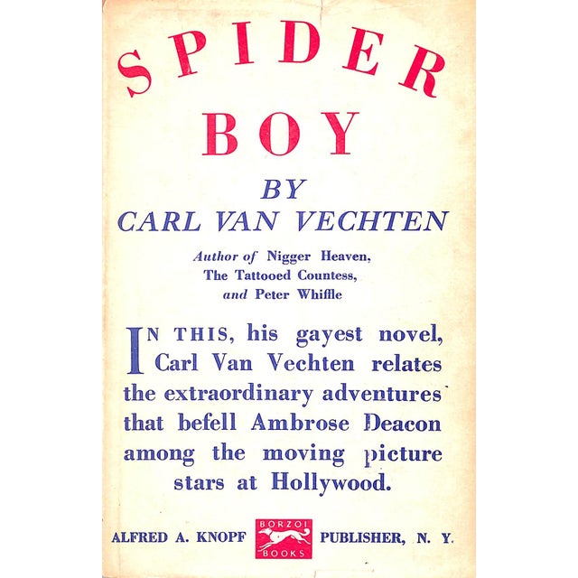 Traditional "Spider Boy" 1928 Van Vechten, Carl For Sale - Image 3 of 4