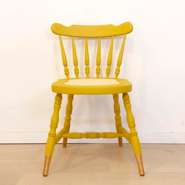 Rustic Oak Wooden Grid Seat Chair, Spain, 1950s For Sale - Image 3 of 10