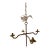 Large Vintage Handmade Wrought Iron Bird Hanging Candle Holder Chandelier Lamp For Sale