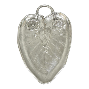 Antique Reed & Barton Art Nouveau Deco Lily Pad Leaf Trinket Dish Bar Tray