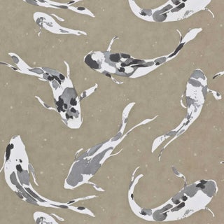 Harlequin Koi Wallpaper in Metal For Sale