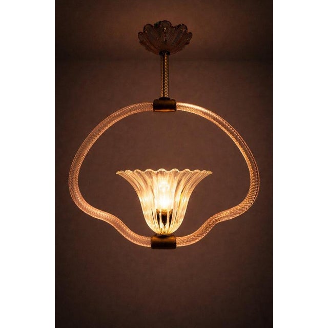 Art Deco Pendant Light from Barovier & Toso, 1940s For Sale - Image 6 of 8