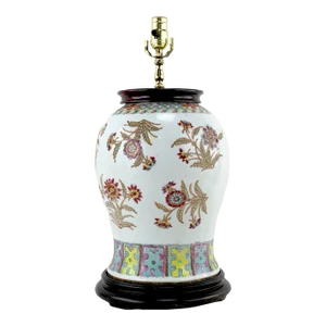 20th Century Chinese Famille Rose Ginger Jar Table Lamp