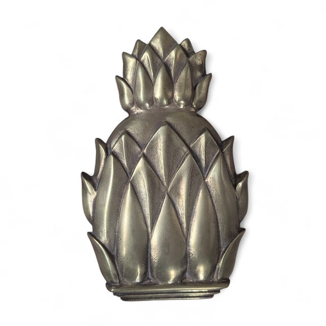 American Vintage Metalcrafters Brass Pineapple Door Knocker For Sale - Image 3 of 14