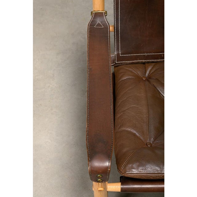 Sirocco Safari Lounge Chairs in Dark Brown Leather and Ash by Arne Norell for Arne Norell Ab, 1970s, Set of 2 For Sale - Image 13 of 18