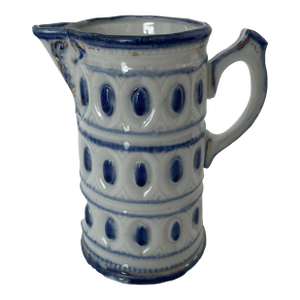 Petite 1980s Vintage Blue & White Pitcher