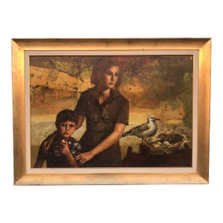 The Nesting Gull, Oil on Board For Sale