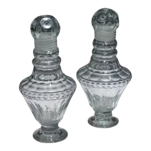 Antique 19th Century Anglo Irish George III Cut Glass Salt Shakers- A Pair
