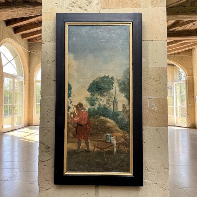 Painted during the 18th century for an elegant boiserie interior in Brittany, this remarkable oil on canvas captures the...