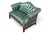 Vintage English Chippendale-Style Forest Green Tufted Leather Camelback Settee For Sale - Image 15 of 15