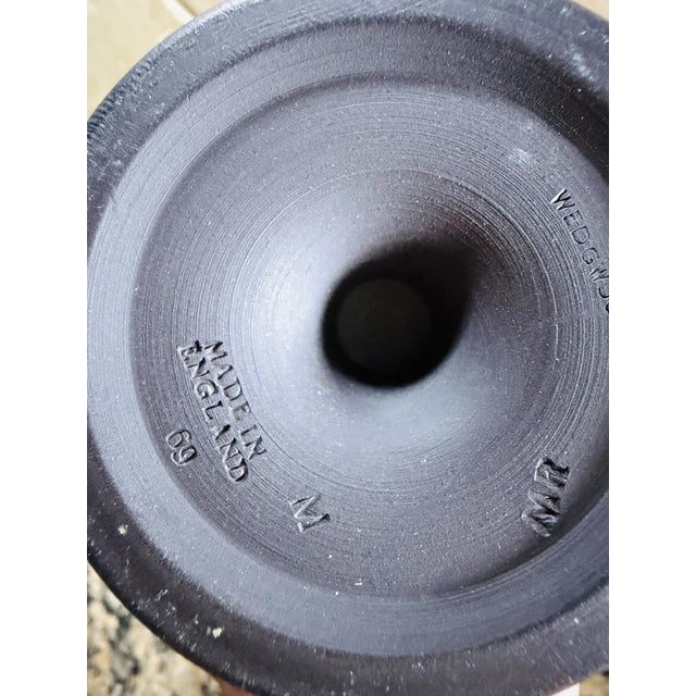 1990s Vintage Wedgwood Black Jasperware Footed Vase For Sale - Image 5 of 7