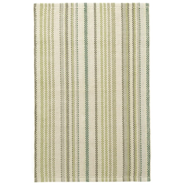 2020s Dash & Albert by Annie Selke Oslo Stripe Green Woven Cotton Rug, 7' 6" x 9' 6" For Sale - Image 5 of 5