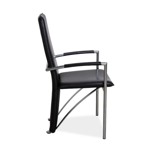 Black RST Chair Dining Chairs in Black Leather from Ronald Schmitt, Set of 6 For Sale - Image 8 of 12