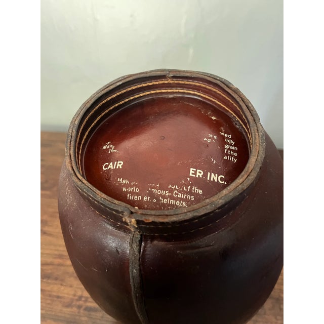 Brown Federal Style American Leather & Brass Ice Bucket For Sale - Image 8 of 8