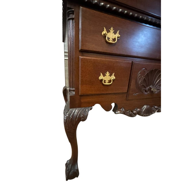 Queen Anne Style Cherry Highboy Chest on Chest For Sale - Image 10 of 12