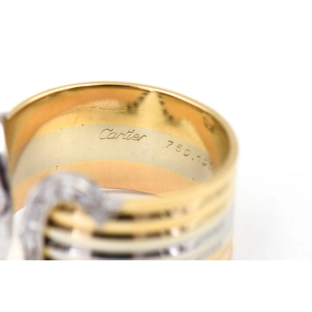 Cartier Trinity Tri Color Gold Double C Band Ring For Sale - Image 10 of 10