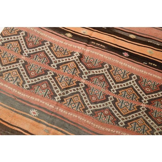 Handmade Kilim Rug For Sale - Image 4 of 11