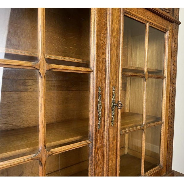 Vintage French Oak Glazed Display Cabinet For Sale - Image 10 of 14
