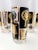 Black Mid-Century Black & Gold Cocktail Tumblers With Trivets- Set of 6 For Sale - Image 8 of 12