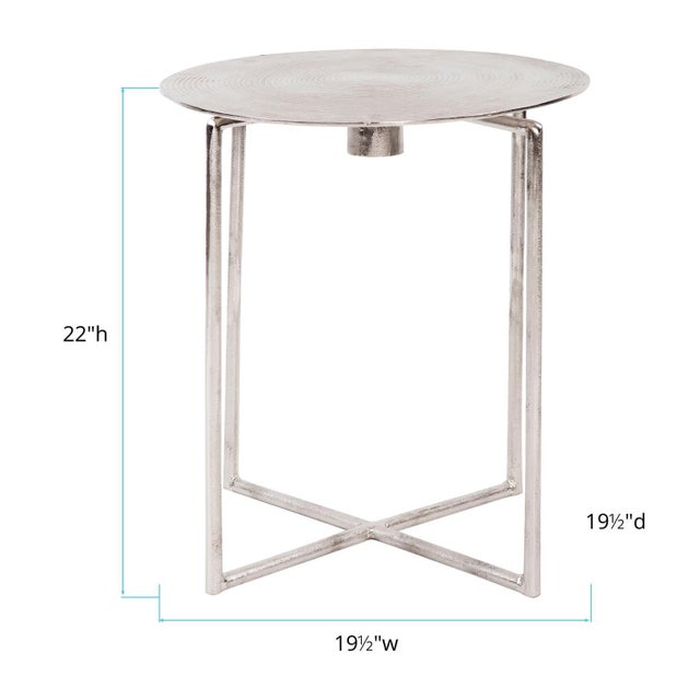 2020s Raw Silver Spiral Top Accent Table For Sale - Image 5 of 8