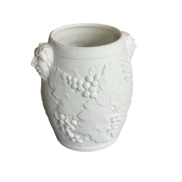 Vintage White Ceramic Bacchus Wine Cooler For Sale - Image 4 of 10