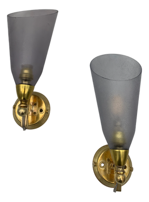Vintage Italian Glass Wall Lamps from Seguso Vetri Darte, 1950, Set of 2