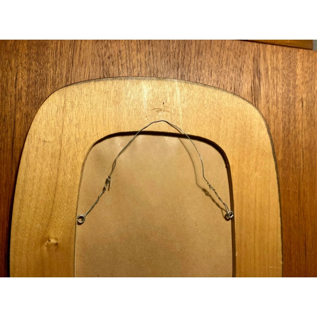Swedish Organic Teak Mirror Glass Wall Mirror, Sweden, 1950s For Sale In New York - Image 6 of 7
