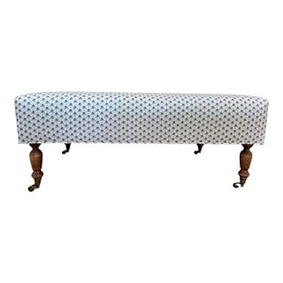 Custom Linen Ottoman For Sale