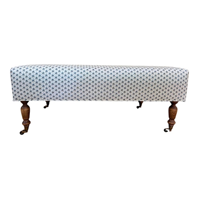 Custom Linen Ottoman For Sale