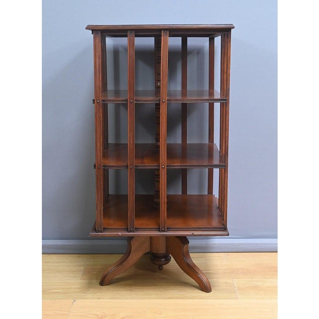 Wood Large Revolving Bookcase in Mahogany, Late 19th Century For Sale - Image 7 of 10