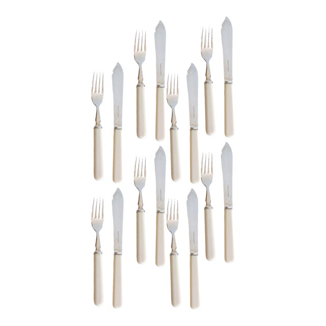 Mappin & Webb Midcentury Fish Cutlery Service for 8 For Sale
