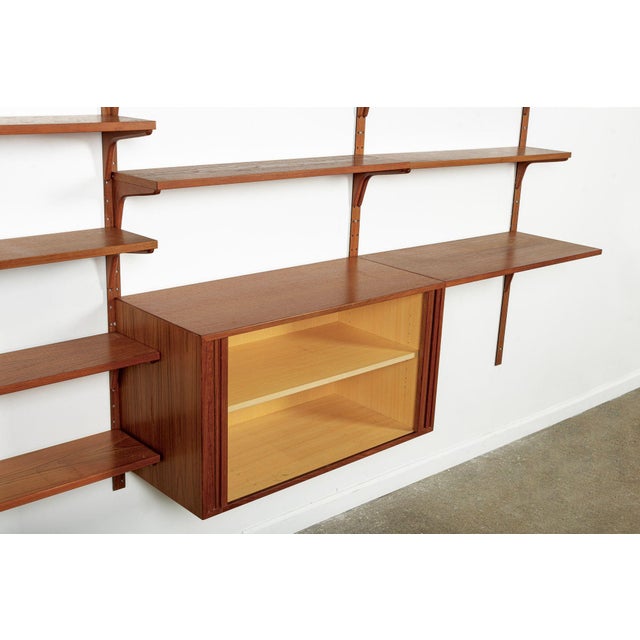 Mid Century Danish Hg Teak Wood Modular Wall Unit Shelving & Bookcase For Sale - Image 4 of 13