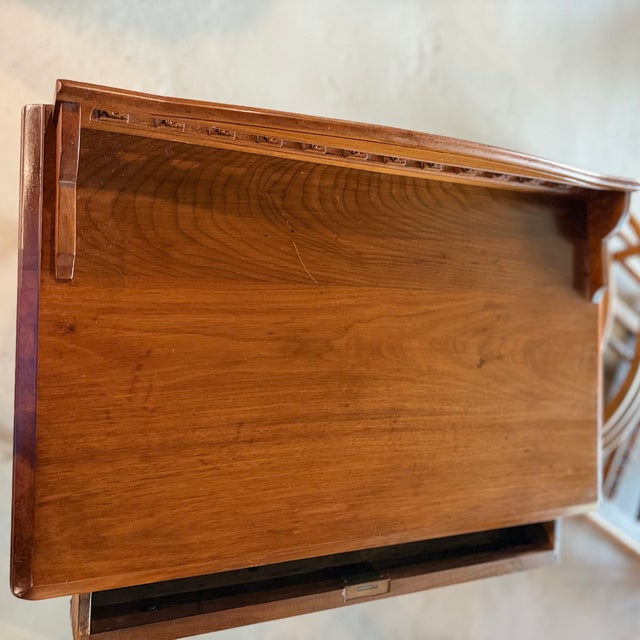 Wood Antique Eastlake Writing Desk With Carved Gallery For Sale - Image 7 of 9