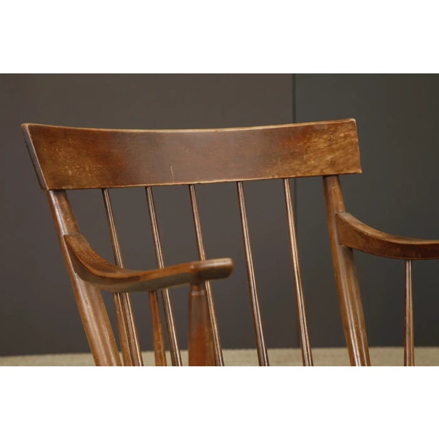 Mid-Century Willett Furniture Company Solid Cherry Spindle-Back Armchairs For Sale - Image 13 of 18