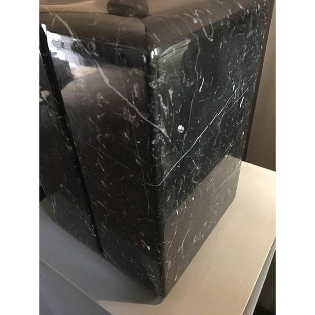 Black Black Marble Table Lamps by Ghidini 1961, Set of 2 For Sale - Image 8 of 18