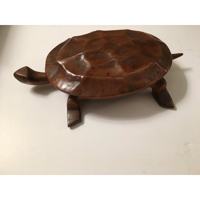 1970s 1970s Carved Wood Turtle Box For Sale - Image 5 of 5
