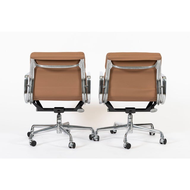 2000 - 2009 Eames for Herman Miller Aluminum Group Office Chairs in Vegan Leather by Schumacher For Sale - Image 5 of 12